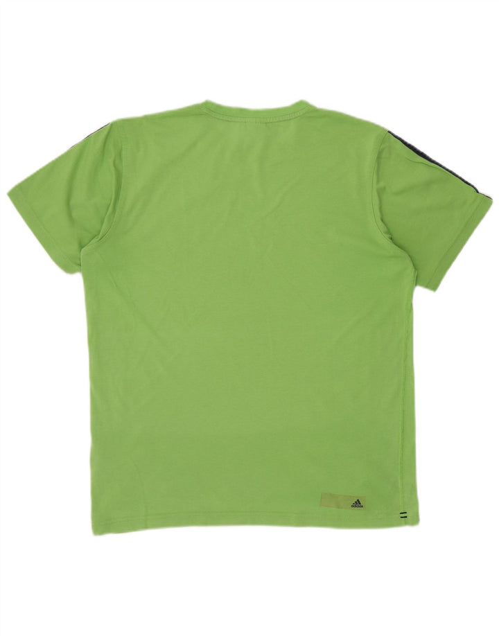 Tricou grafic ADIDAS Climalite pentru bărbați Top din bumbac verde mediu
