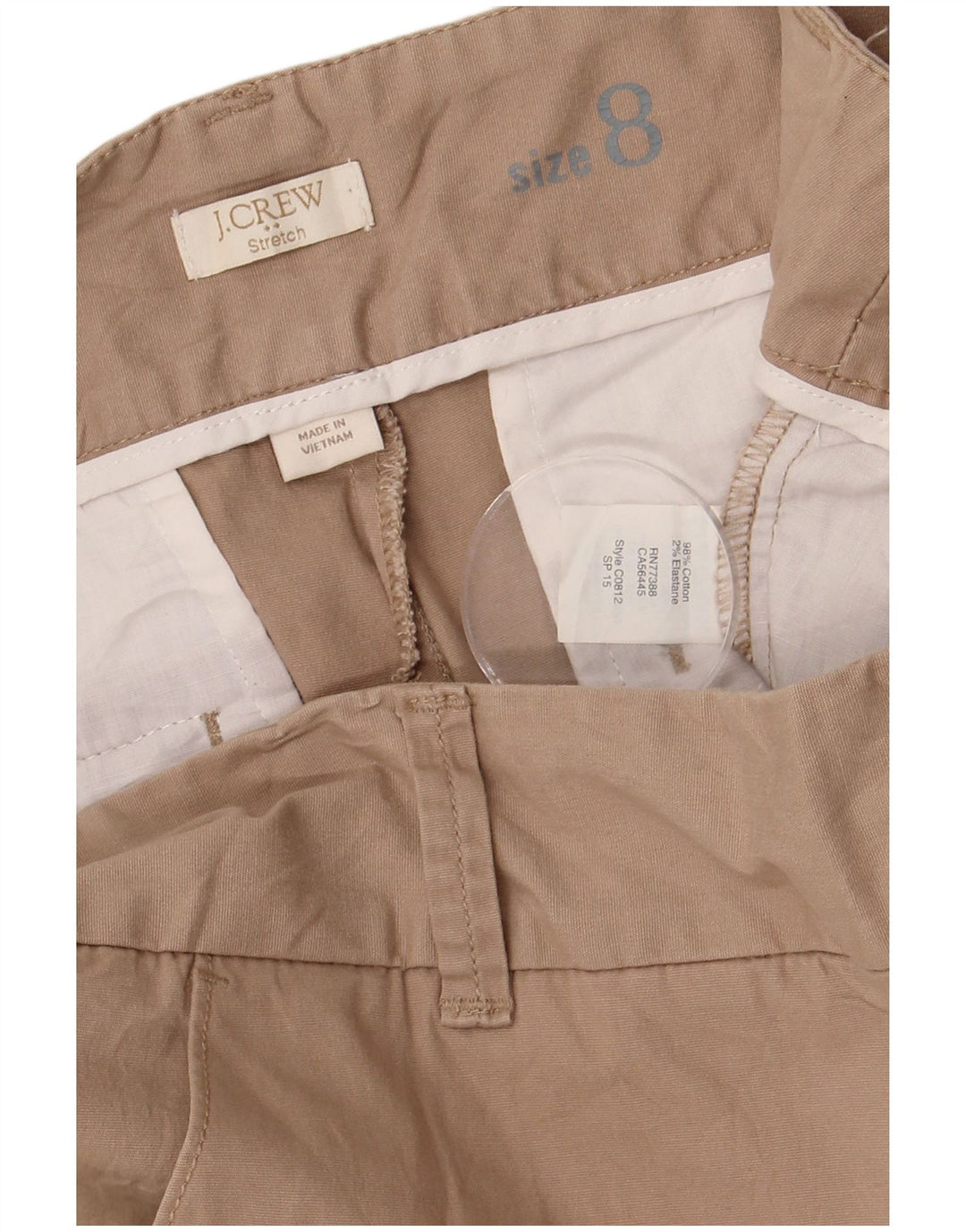 Pantaloni scurti chino pentru femei J. Crew US 8 Medium W32 Maro Bumbac