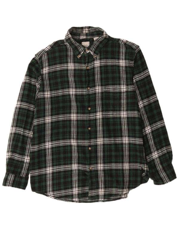Cămașă de flanel pentru bărbați Chaps XL, bumbac cu carouri verde