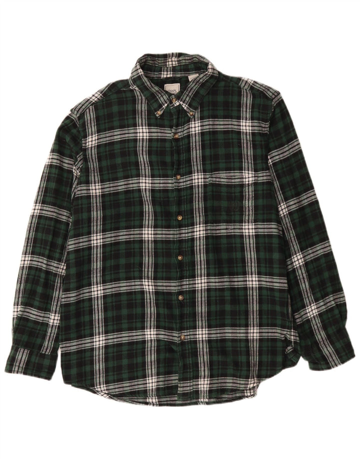 Cămașă de flanel pentru bărbați Chaps XL, bumbac cu carouri verde