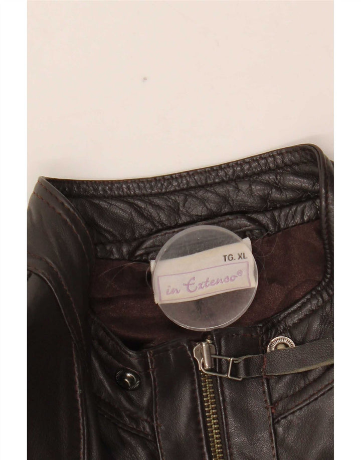 In Extenso jachetă de piele bomber pentru femei UK 18 XL maro