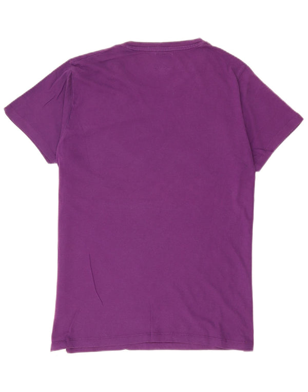 Jack & Jones Mens Graphic T-Shirt Top Large Purple Cotton
