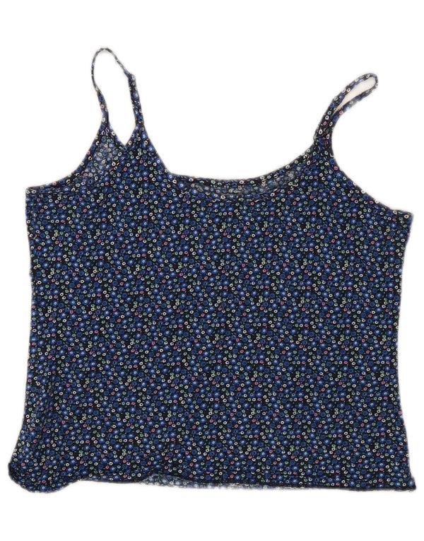 Top crop pentru femei Marks & Spencer UK 14 mare, albastru, bumbac floral