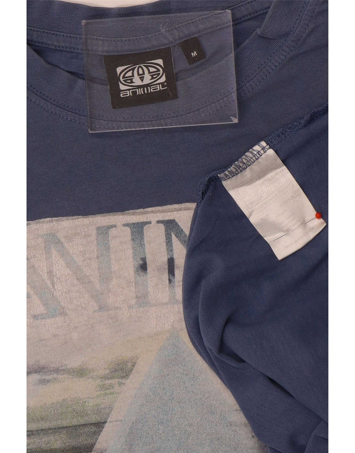 Tricou grafic pentru bărbați Animal Top Medium Blue Bumbac
