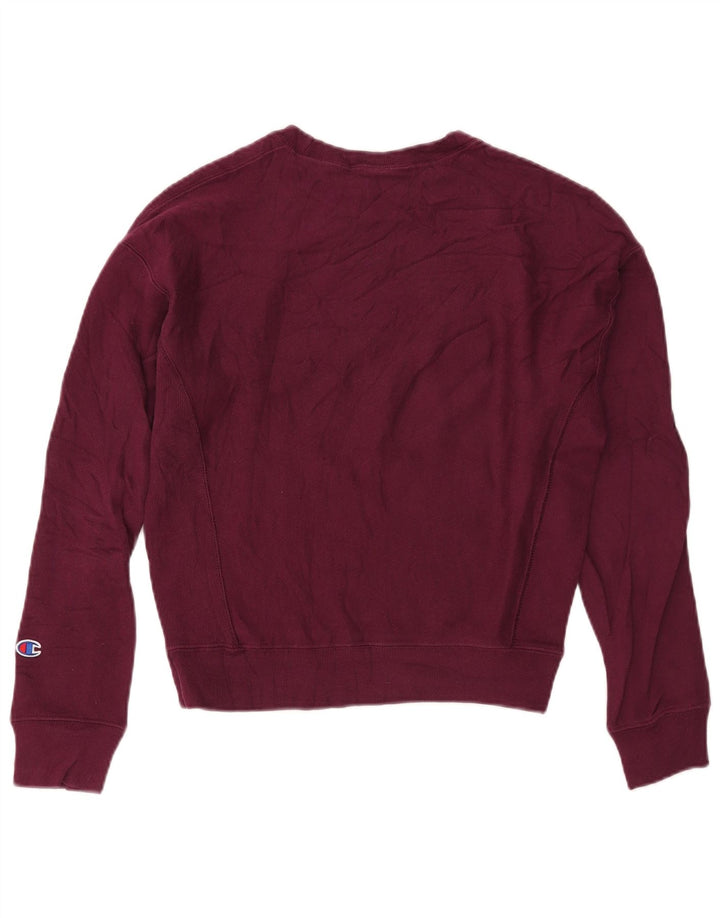 Pulover supradimensionat cu grafic pentru femei CHAMPION UK 10 Mic Burgundy