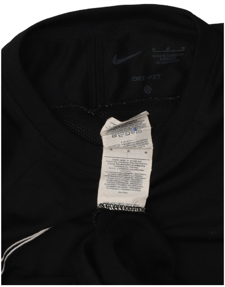 Tricou Nike Dri Fit pentru bărbați Top Mediu Negru Poliester Bloc de culoare