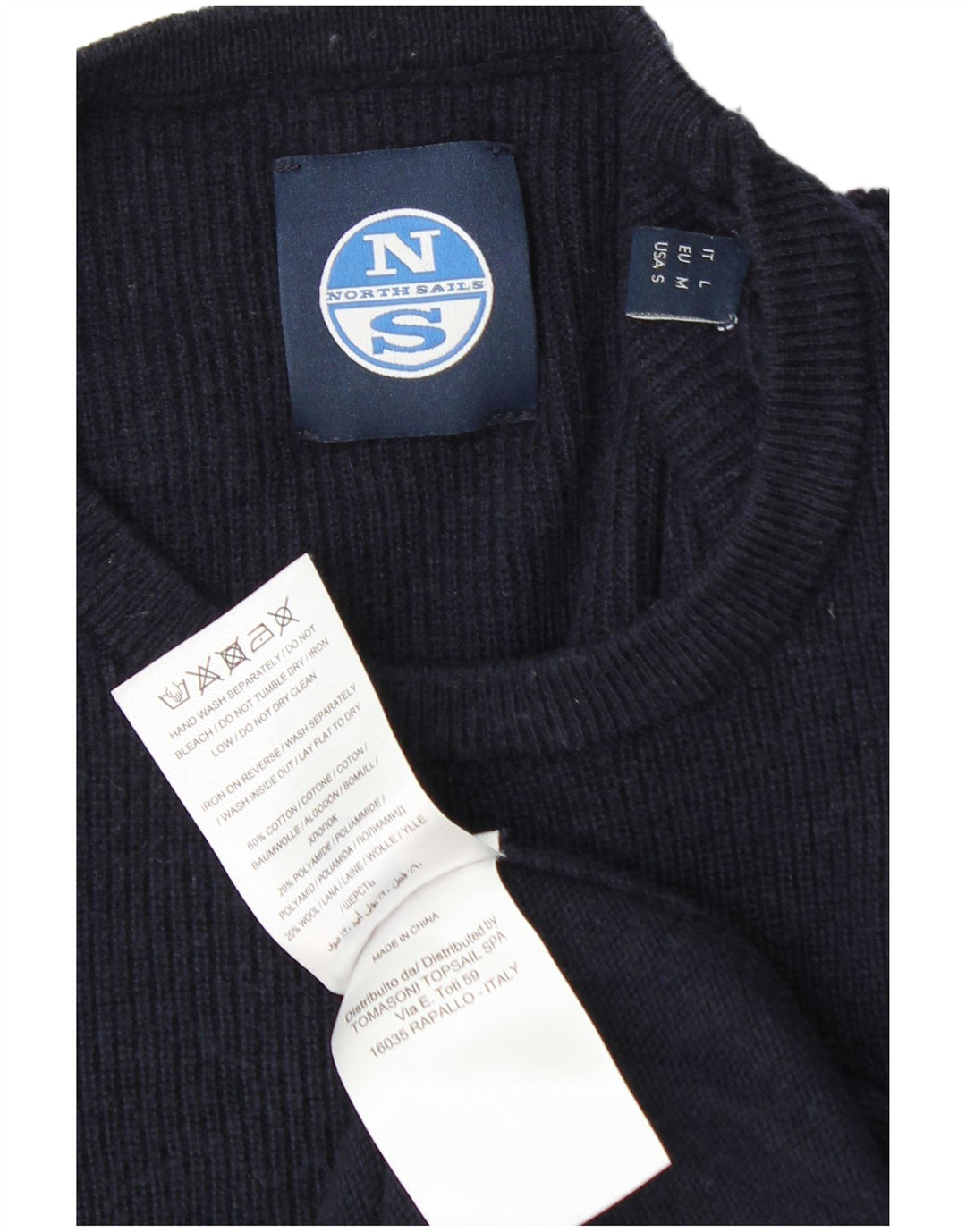 Pulover North Sails pentru bărbați, cu gât crew, bumbac mediu, albastru bleumarin