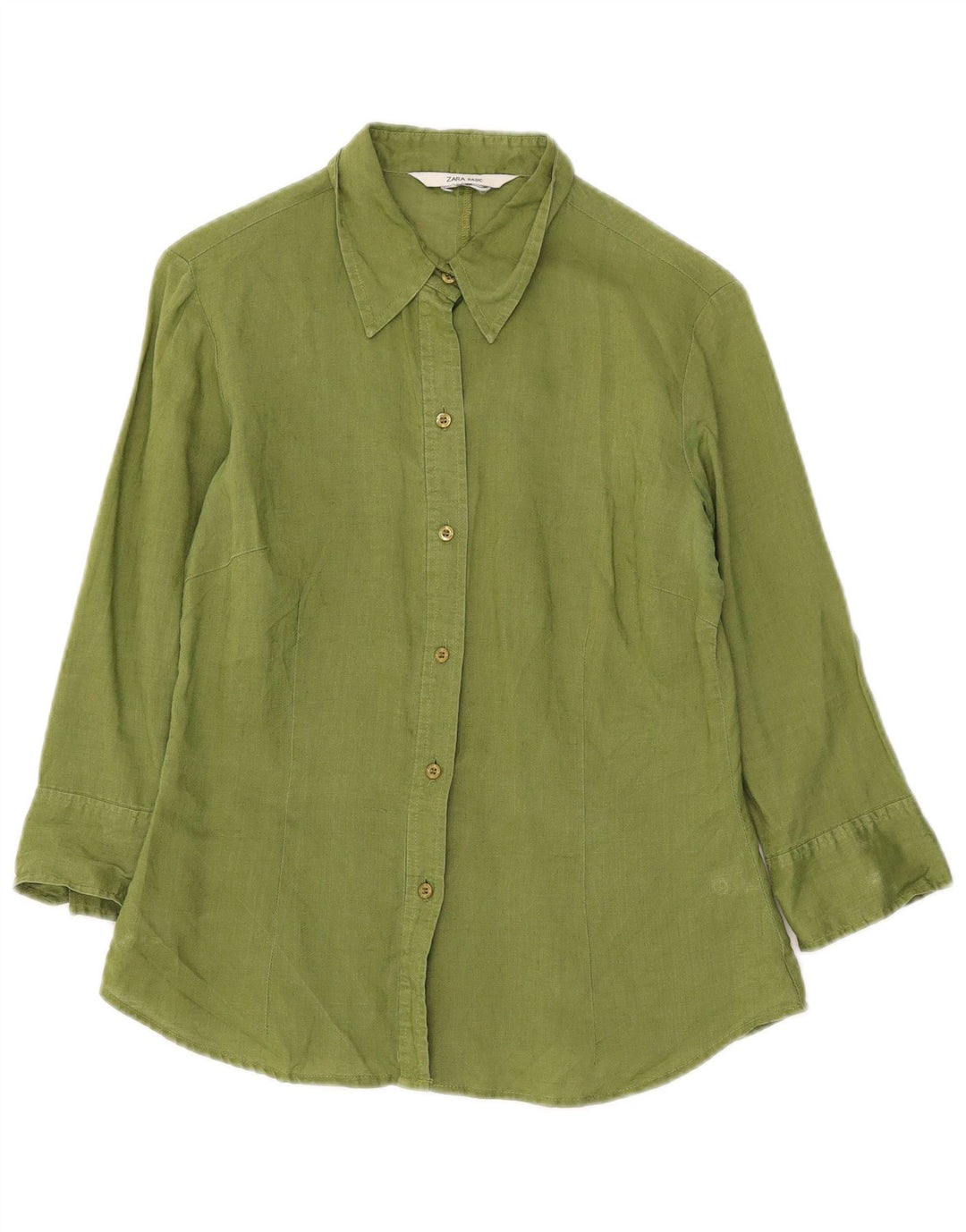 Cămașă pentru femei Zara cu mâneci 3/4 UK 10 Mic Verde