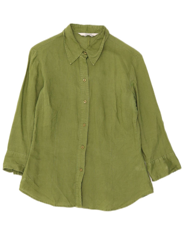 Cămașă pentru femei Zara cu mâneci 3/4 UK 10 Mic Verde