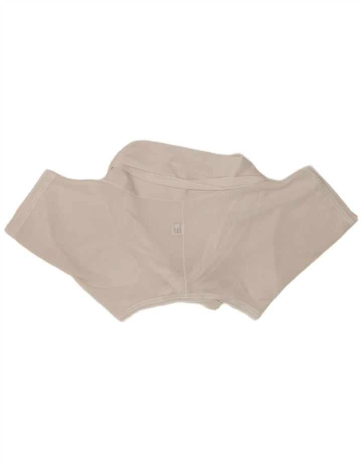 Crop Top pentru femei vintage cu cravată în față UK 20 2XL, viscoză albă