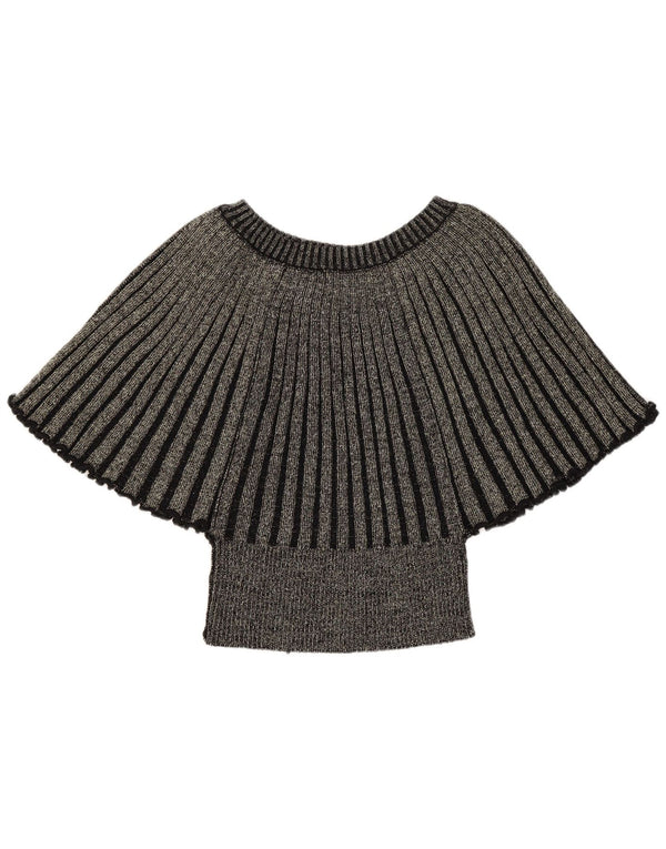 Bluză Vintage pentru femei Crop Batwing Top UK 8 Small Gold Flecked