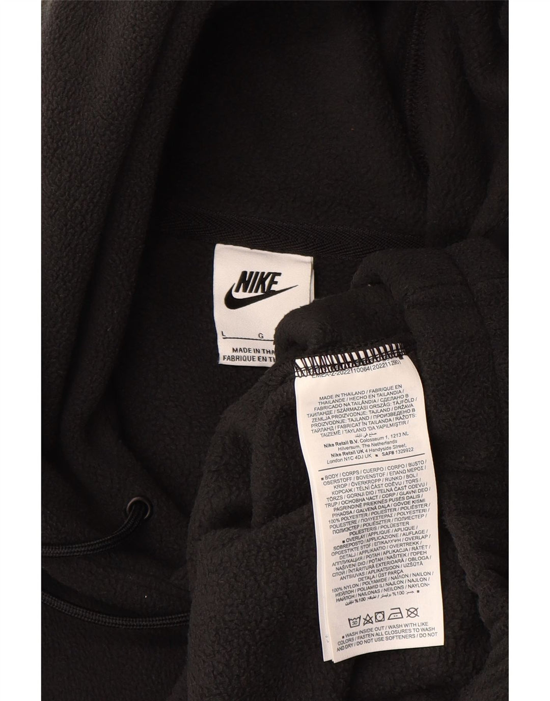 Pulover Nike pentru bărbați, cu glugă, poliester, negru