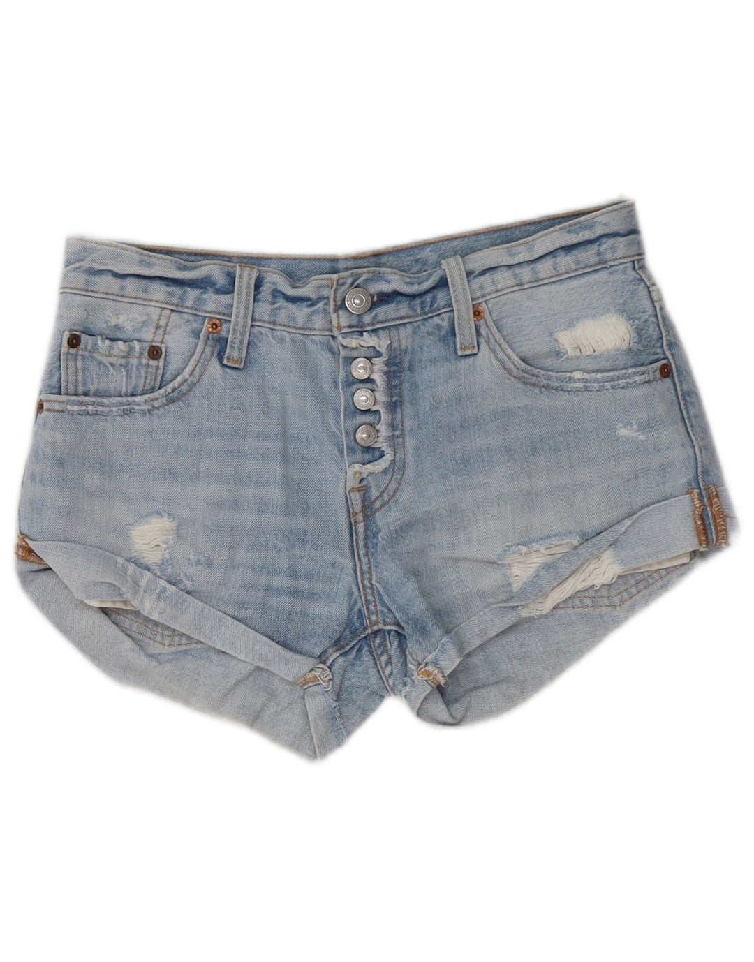 Pantaloni scurți Levi's din denim distressed W24 XS Bumbac albastru