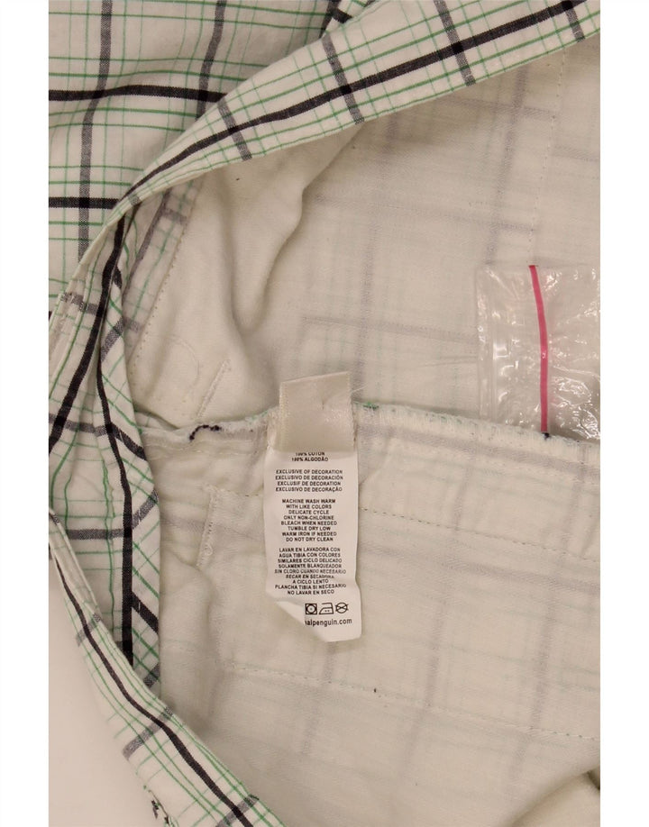 Pantaloni scurți chino pentru bărbați PENGUIN W34, bumbac cu carouri albe mari