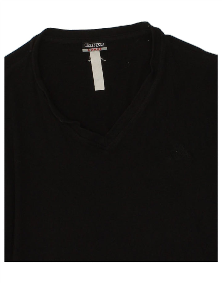 KAPPA Womens T-Shirt Top UK 16 Large Black Vintage Kappa and Second-Hand Kappa from Messina Hembry 