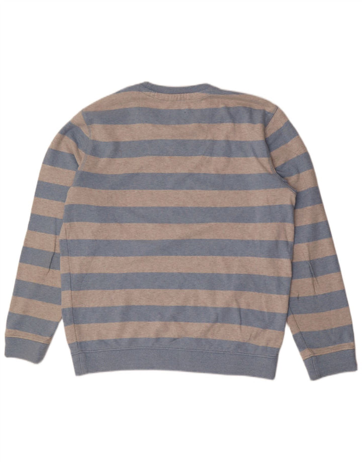 CREW CLOTHING Hanorac pentru bărbați Pulover mare din bumbac cu dungi gri