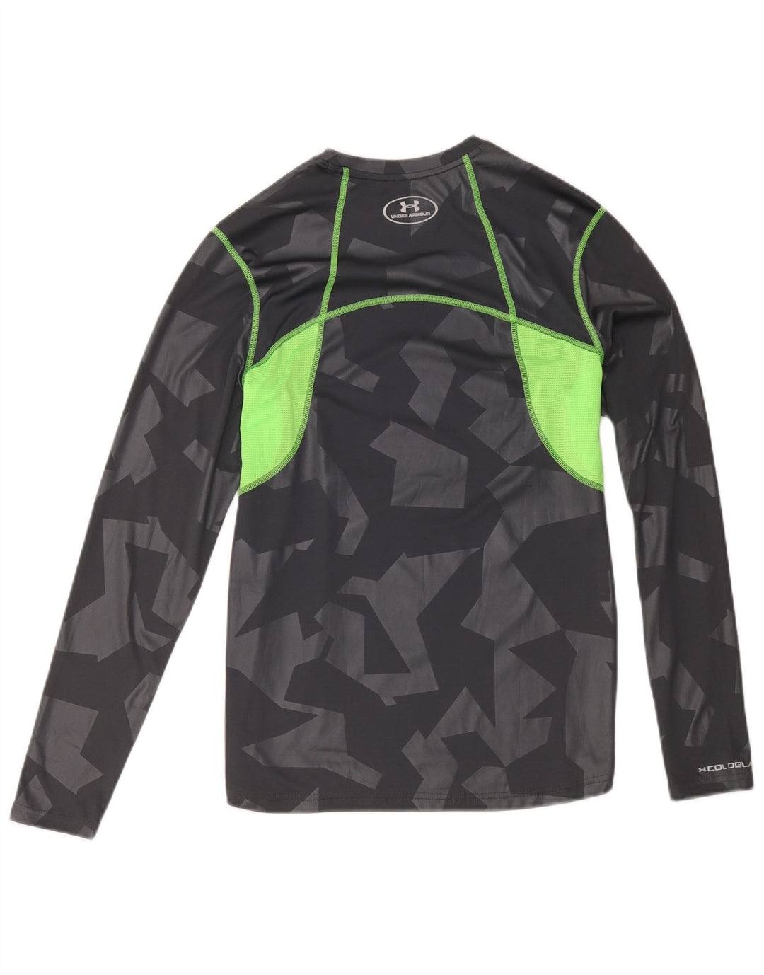 Under Armour pentru bărbați Heat Gear Top cu mânecă lungă, mic, gri, poliester geometric