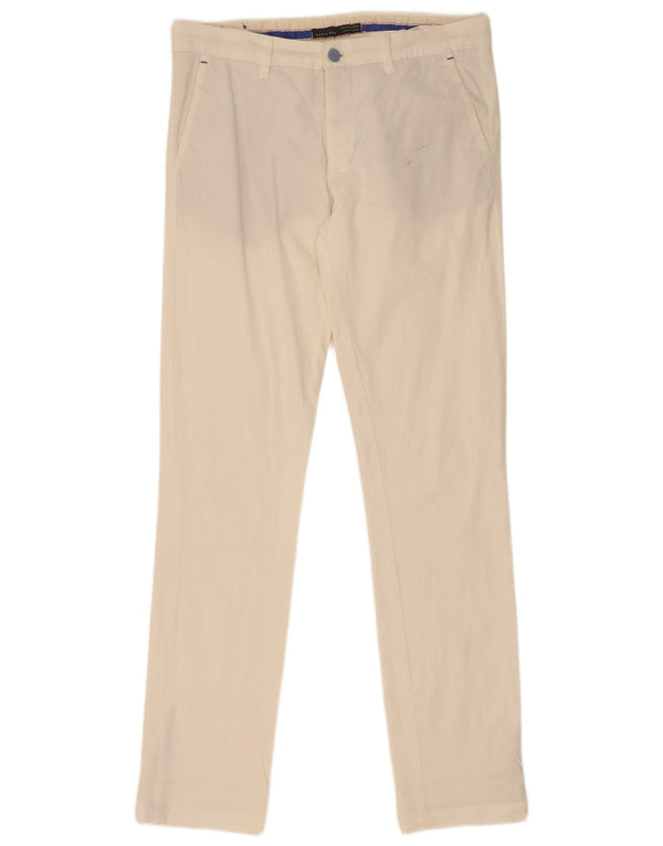 Pantaloni chino slim pentru bărbați Zara EU 40 Mediu L31 L33 Alb