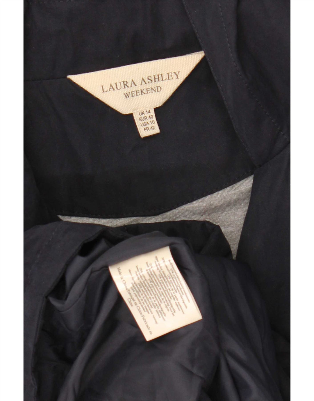 Jachetă de ploaie cu glugă de weekend pentru femei Laura Ashley UK 14, mare, bleumarin