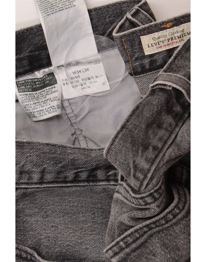 Blugi drepti pentru bărbați LEVI'S 501 W34 L34 bumbac gri
