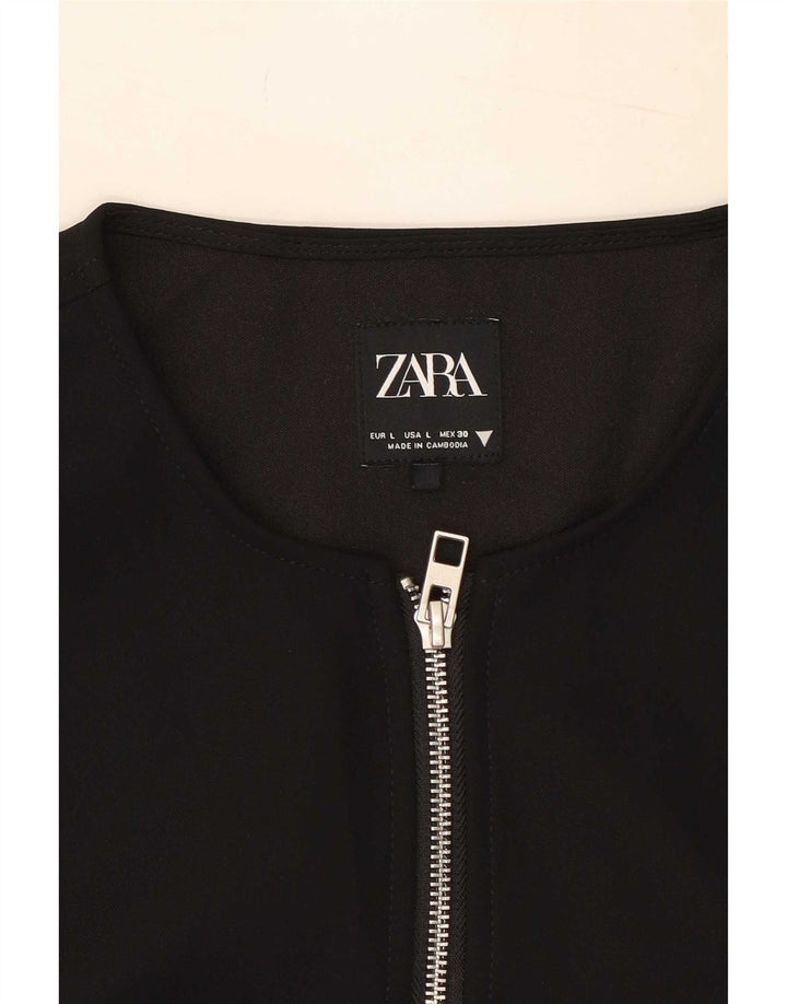 Vestă de damă Zara Crop UK 16 Poliester negru mare