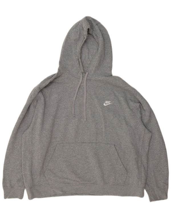 Pulover supradimensionat cu glugă Nike pentru femei UK 20 2XL, bumbac cu pete gri