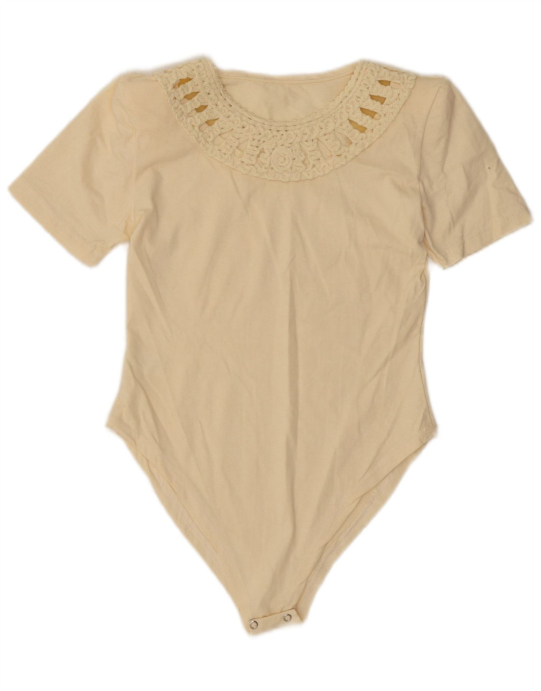 Body vintage pentru femei UK 10 mic, bej, bumbac