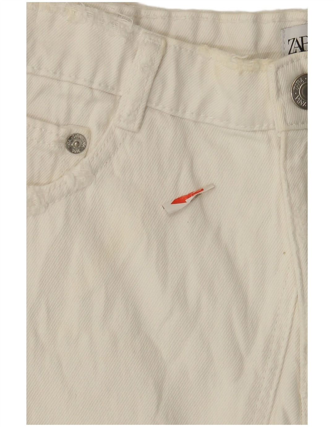 Pantaloni scurți din denim pentru femei Zara Mici W26 Alb