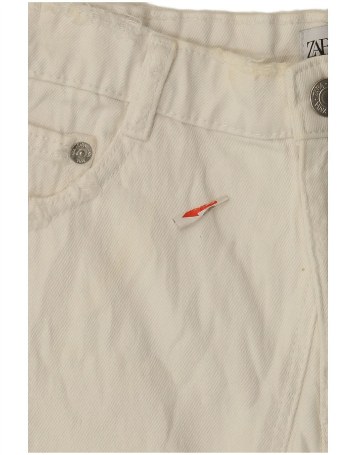 Pantaloni scurți din denim pentru femei Zara Mici W26 Alb