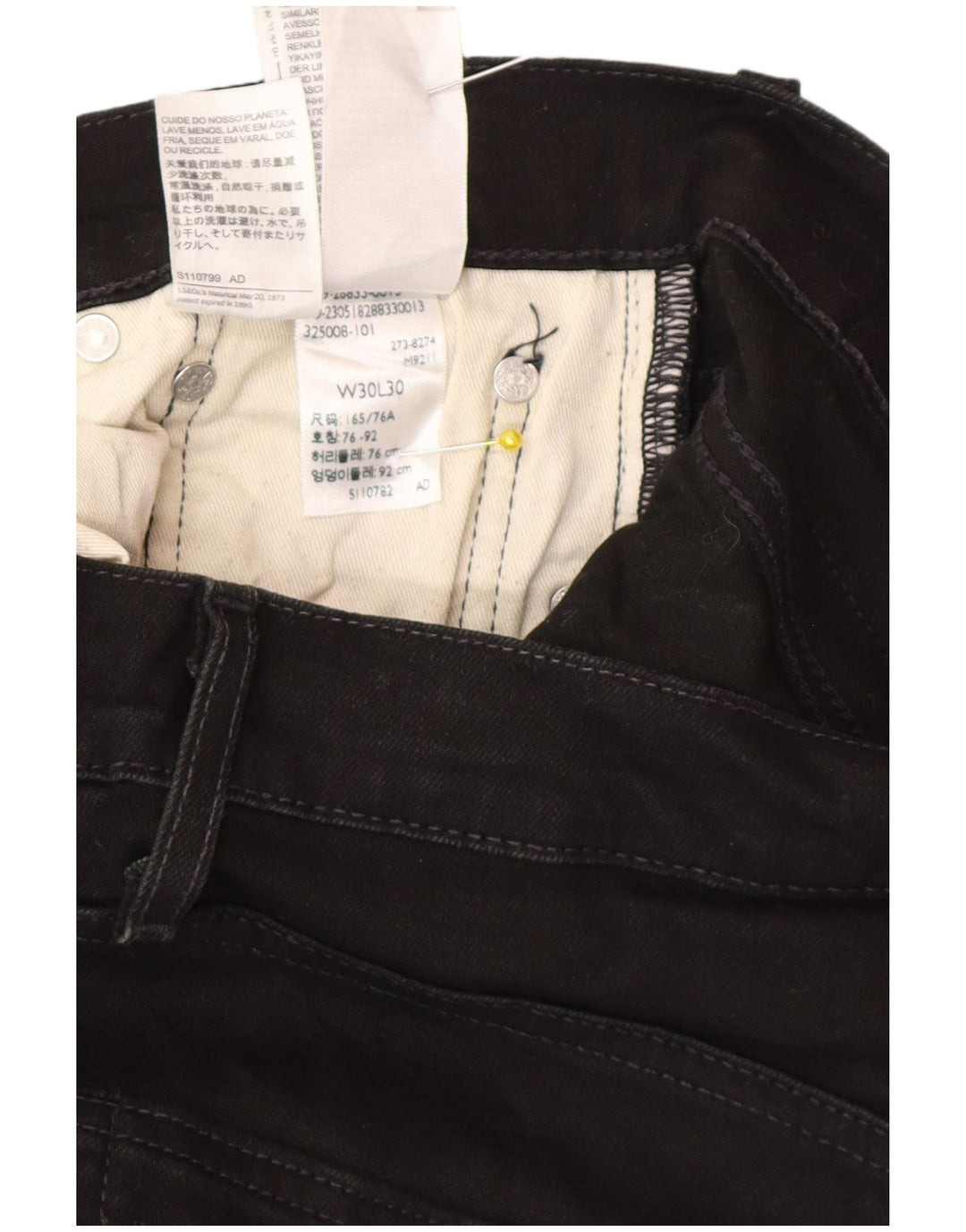 Blugi slim pentru bărbați Levi's W30 L30 bumbac negru