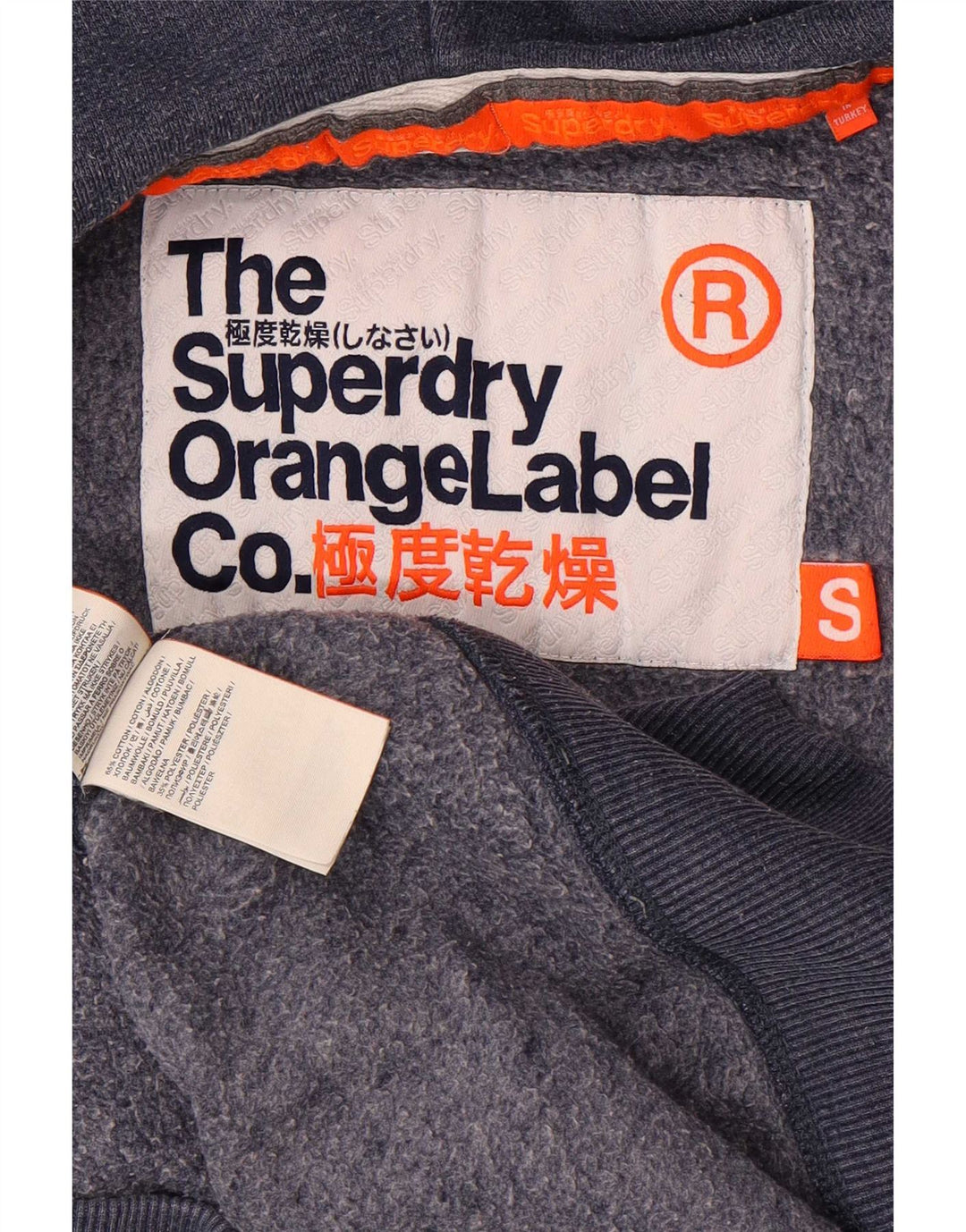 Pulover Superdry pentru bărbați, cu fermoar, bumbac, albastru