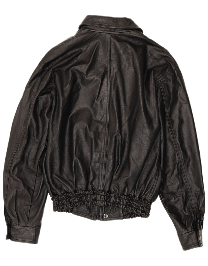 Jachetă de piele pentru bărbați VINTAGE UK 36 Piele neagră mică