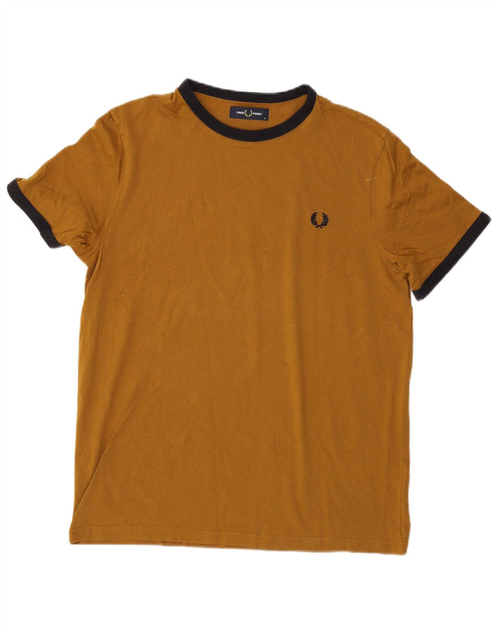 Tricou Fred Perry pentru bărbați Top din bumbac maro mediu