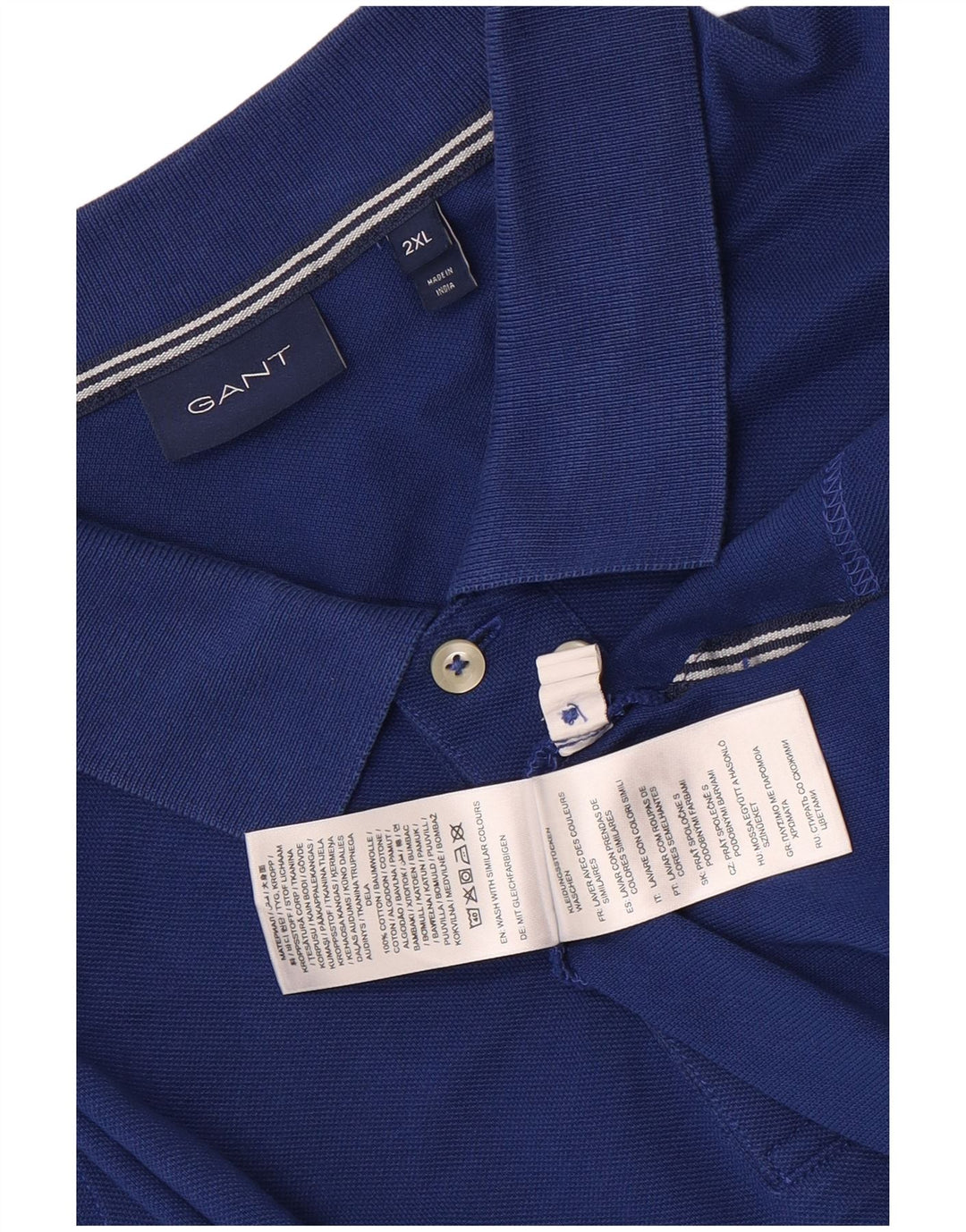 Tricou polo pentru bărbați Gant 2XL, bumbac albastru