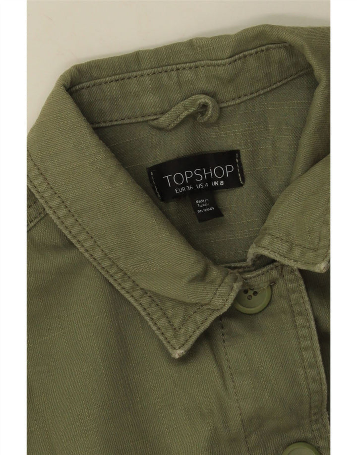 Jachetă pentru femei Topshop UK 8 Small Kaki Bumbac