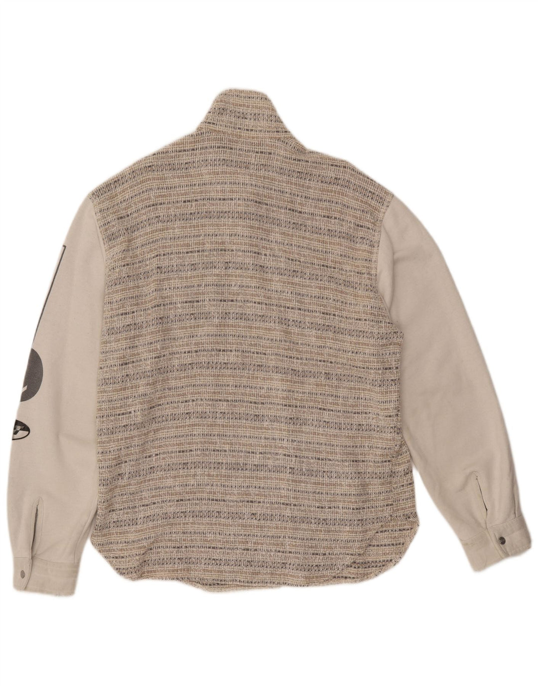 Jachetă bomber cu grafică pentru bărbați VINTAGE UK 44 2XL Lână cu dungi bej