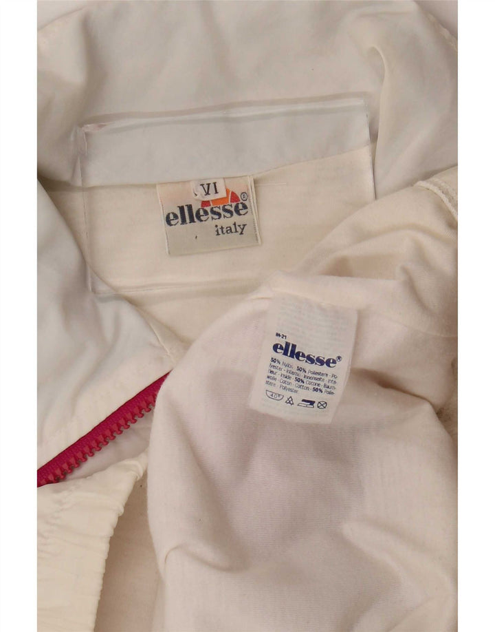 Jachetă de trening Ellesse pentru femei UK 14 Medium White Colorblock Nylon