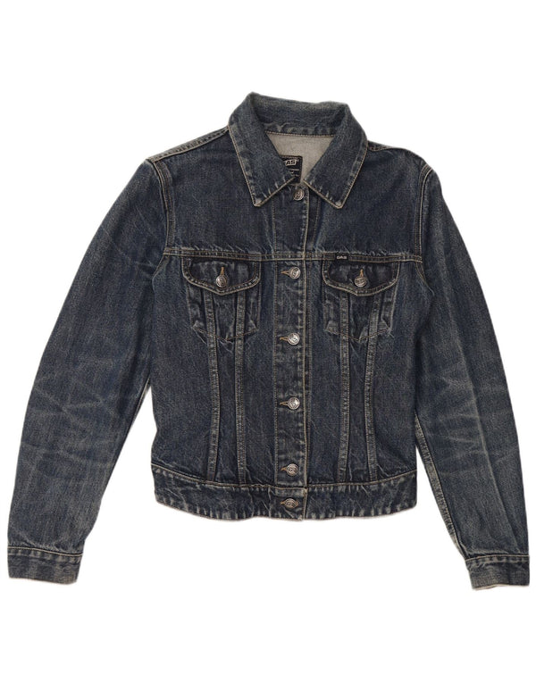 Gas Street Mood Crop Jachetă de blugi pentru femei UK 10 Small Blue Bumbac