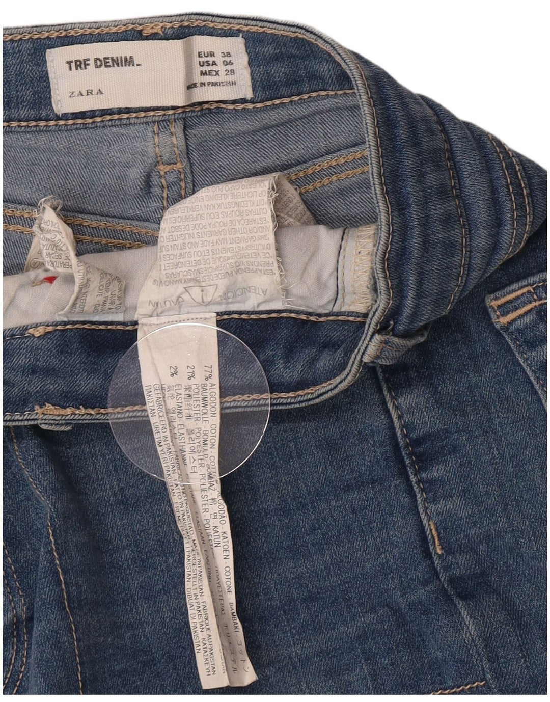 Pantaloni scurți din denim pentru femei Zara EU 38 Small W28 Blue Bumbac