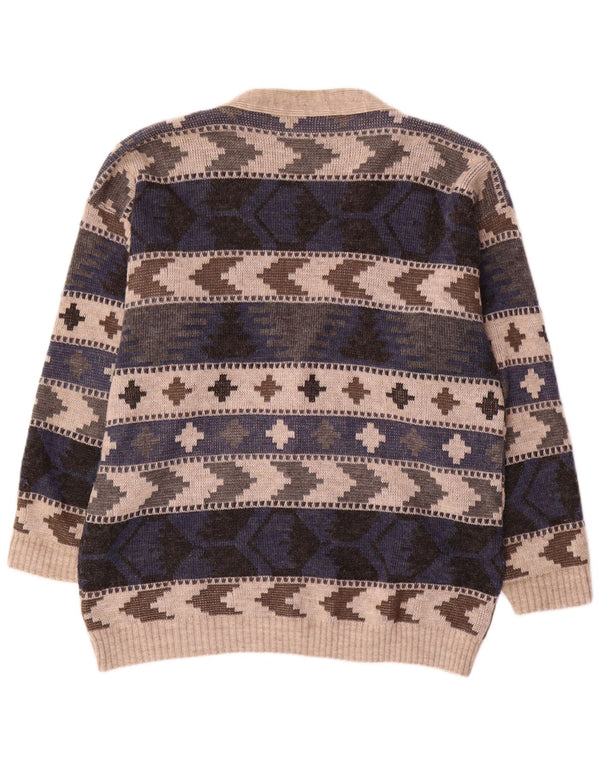 Cardigan Vintage pentru bărbați, mare, multicolor, geometric