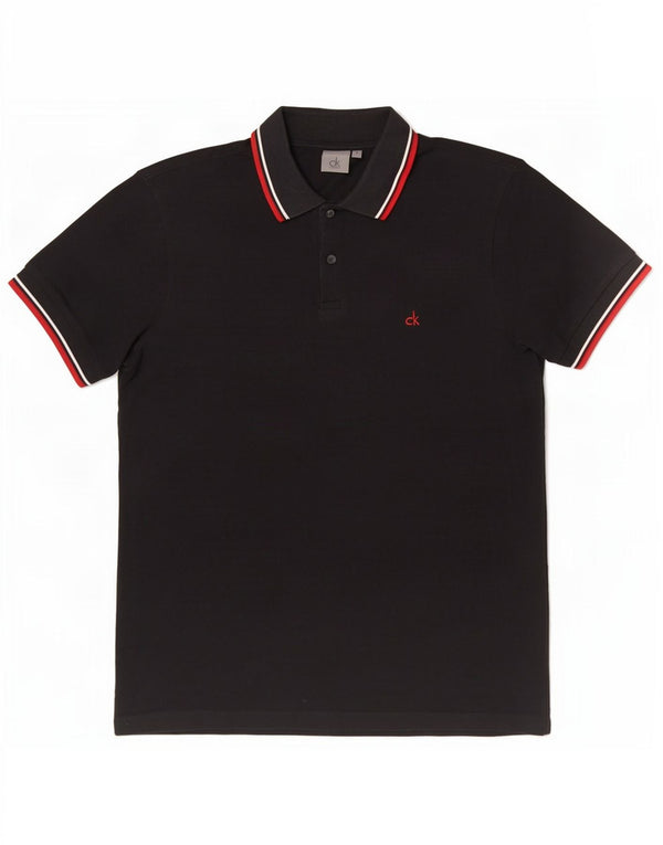 Cămașă polo Calvin Klein pentru bărbați, bumbac cu dungi negre