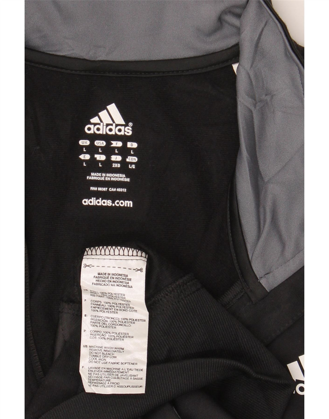 Jachetă de trening pentru bărbați Adidas, mare, negru, poliester bloc de culoare