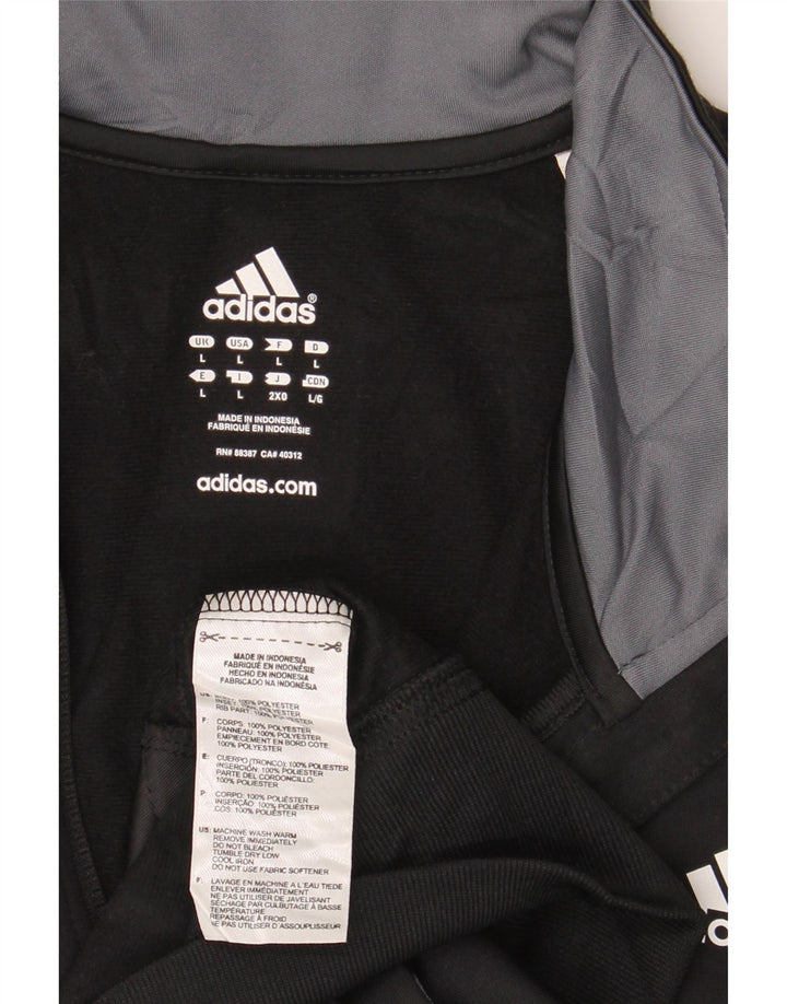 Jachetă de trening pentru bărbați Adidas, mare, negru, poliester bloc de culoare
