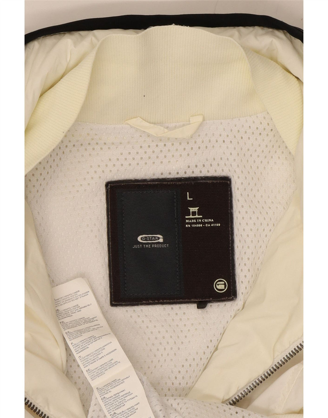 Jachetă de ploaie cu glugă pentru femei G-STAR UK 14, mare, albă, din poliamidă