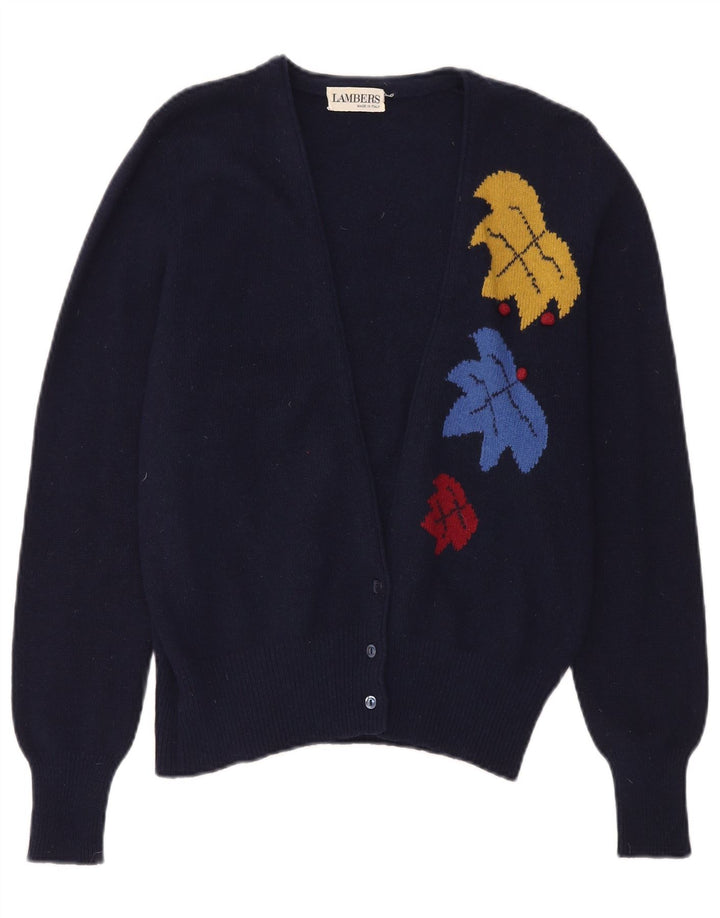 Pulover cardigan pentru femei Lambers IT 46 mare albastru marin Floral