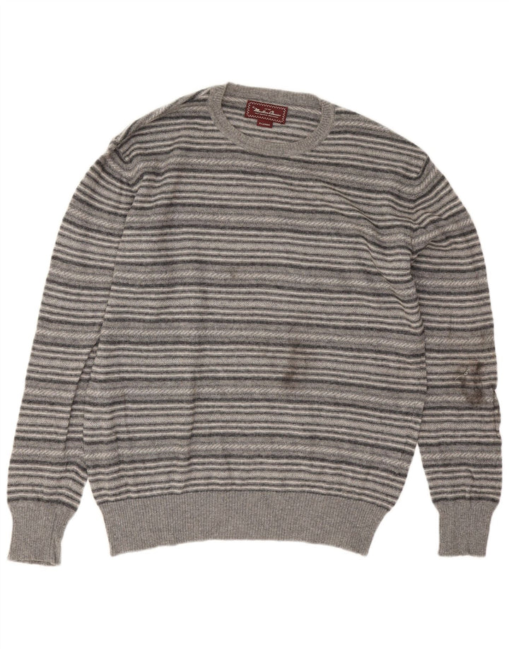 Pulover Marlboro Classics pentru bărbați, cu gât crew, XL, cu dungi gri