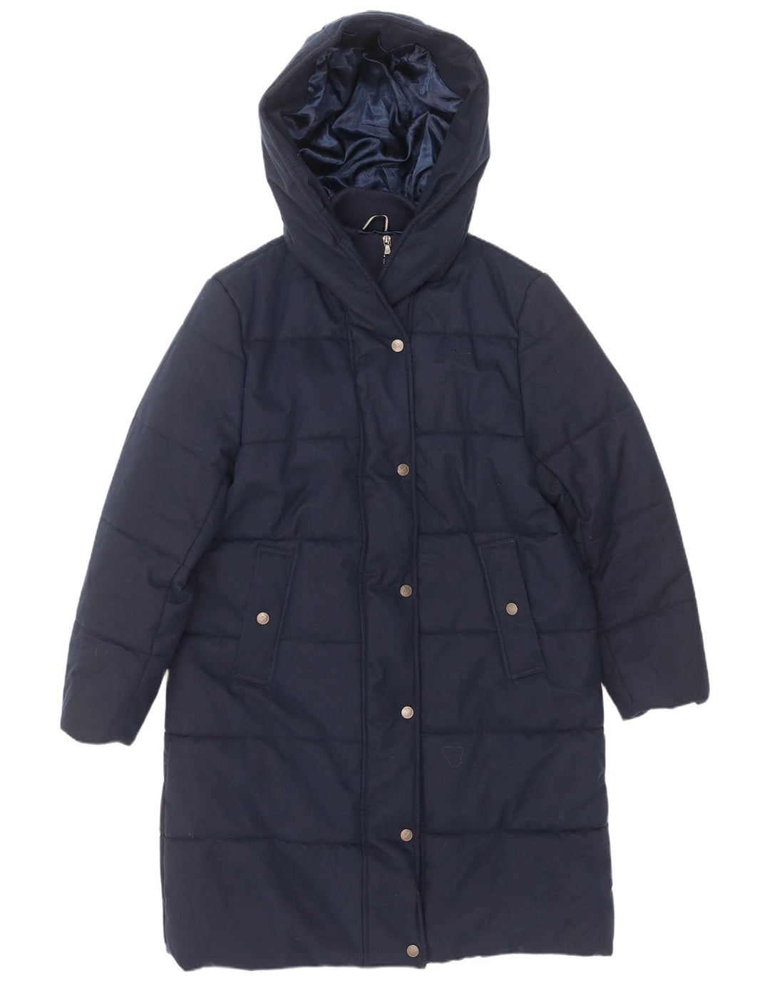 Crew Clothing Jachetă căptușită cu glugă pentru femei Marea Britanie 16 Poliester bleumarin mare