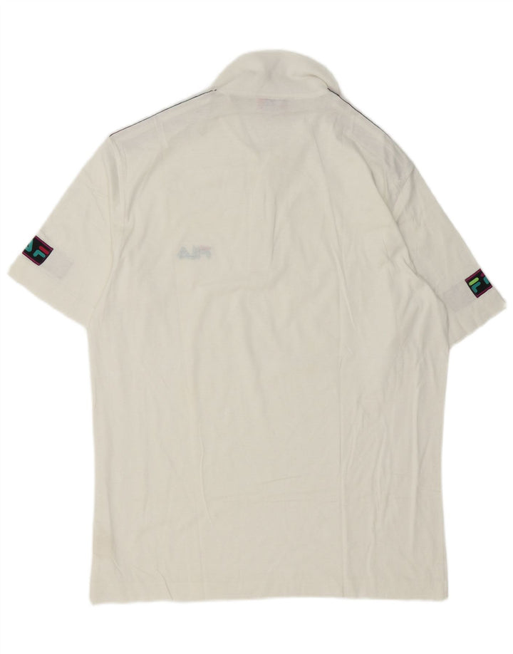 Tricou polo cu grafică Fila pentru bărbați IT 50, bumbac color bloc alb mediu