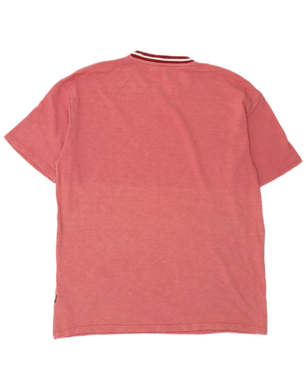 Tricou grafic supradimensionat Converse pentru bărbați Top mediu burgundy bumbac cu pete