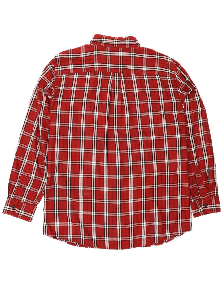 Cămașă de flanel pentru bărbați Chaps XL, bumbac cu carouri roșii